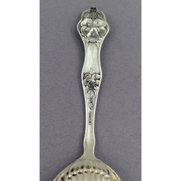 Antique Sterling Silver Sugar Shell Spoon Landers No 2 by Baker Manchester 5-3/8 - Picture 6 of 10